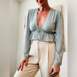 ARITZIA Sunday Best Front Tie Blouse
